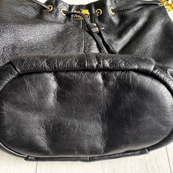 Coach Madison F1120-17016 Pebbled Leather Hobo Drawstring Bucket Purse Bag - Picture 5 of 13